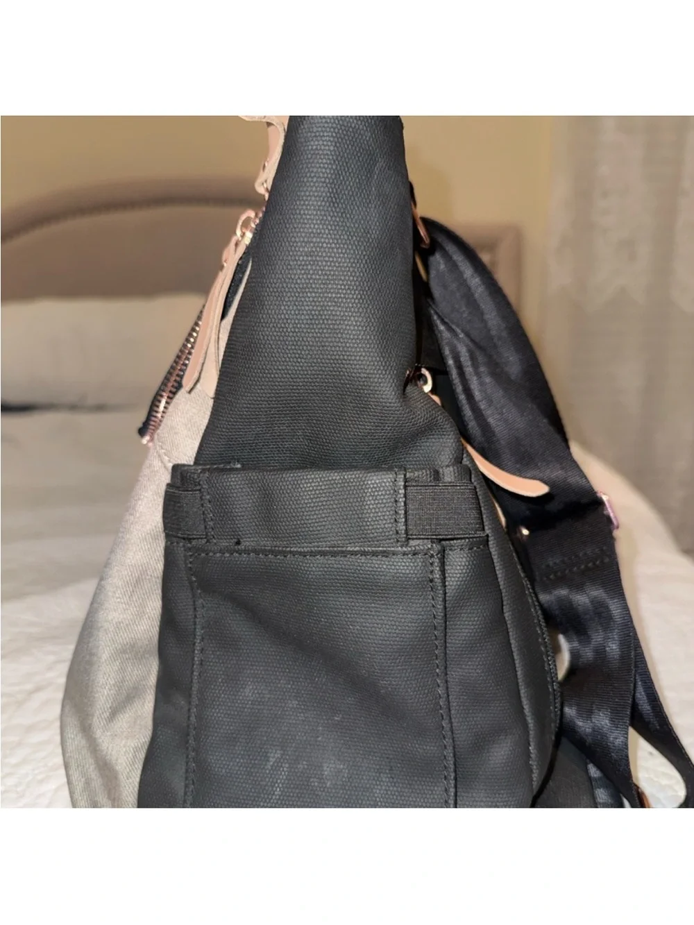 Petunia Pickle Bottom Diaper Bag Backpack Black Rose Gold Convertible Baby Bag
